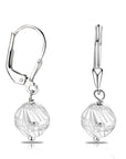 CZ Dangle Ball Earrings with Designs in