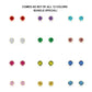 Set of 12! 14k Yellow Gold Birthstone Stud Earrings, 3mm Jewelry Set