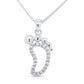 Sterling Silver Baby Foot, New Mom Necklace