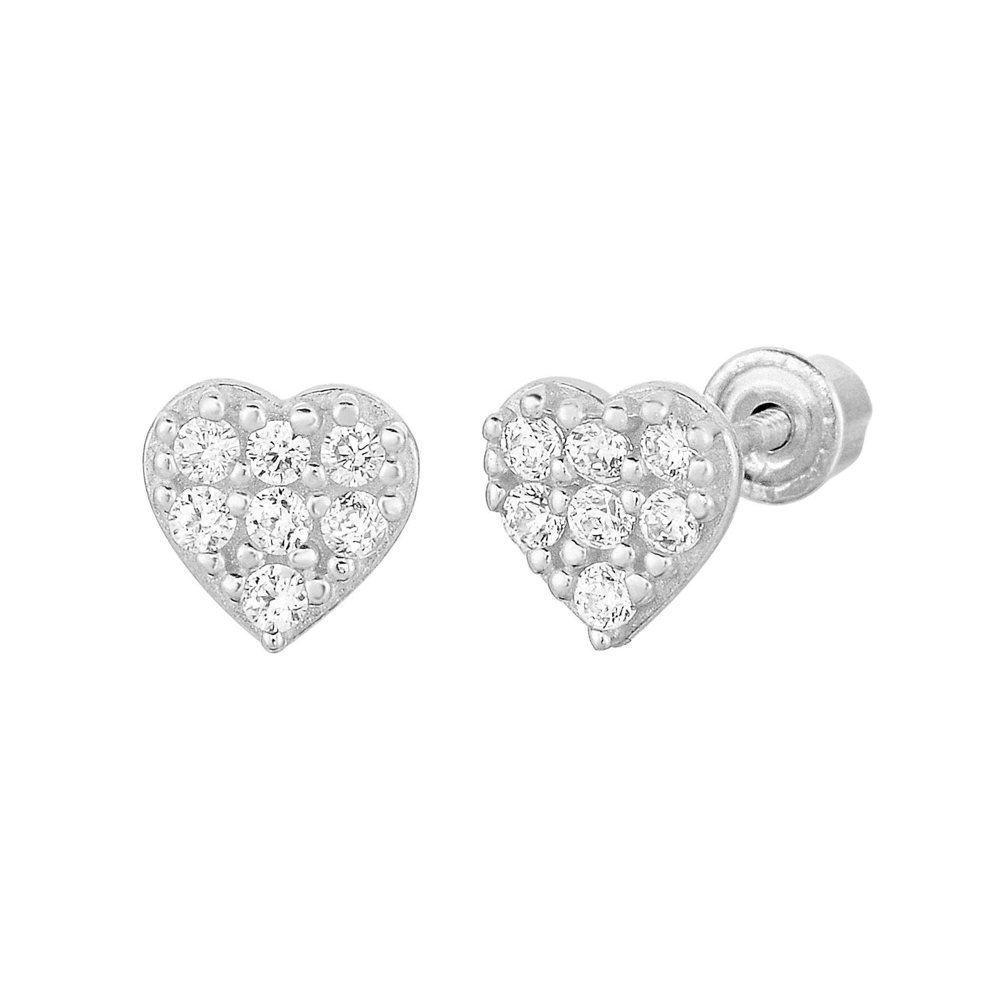 14k Gold Heart Shaped Stud Earrings