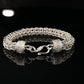 Sterling Silver Byzantine Thick Chain Bracelet with S-Hook Clasp, 8&quot;, Unisex