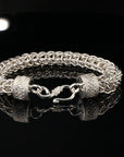 Byzantine Thick Chain Bracelet with S-Hook Clasp, 8&quot;, Unisex in Sterling Silver