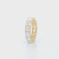 Sterling Silver Eternity Ring with Square Stones, Gold Plated