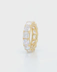 Sterling Silver Eternity Ring with Square Stones, Gold Plated