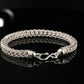 Sterling Silver Handmade Byzantine Chain Bracelet with S-Hook Clasp, 8.75", Unisex