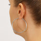 14k White Gold Classic Hoop Earrings, 2mm