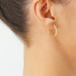 14K Yellow Gold Hoop Earrings with Hand Engraved Tornado Design