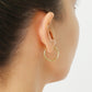 14K Yellow Gold Hoop Earrings with Hand Engraved Tornado Design