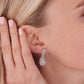 Sterling Silver Royal Teardrop Stud Earrings, Dangle Bridal Jewelry, Boho