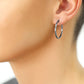 Sterling Silver Square Tube Hoop Earrings, 1 inch