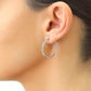 Sterling Silver Square Tube Hoop Earrings, 1 inch