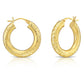 14k Yellow Gold Tornado Diamond Cut Hoop Earrings, 5mm
