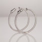 14k White Gold Diamond Hoop Earrings, 1.03 carats