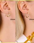 14k Yellow Gold Classic Hoop Earrings, 2mm