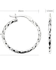 Round Twisted Hoop Earrings in Sterling Silver
