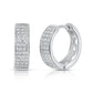 Sterling Silver Three Row Huggie Hoop Earrings