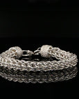 Byzantine Thick Chain Bracelet with S-Hook Clasp, 8.25&quot;, Unisex in Sterling Silver