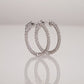 14k White Gold Diamond Hoop Earrings, 1.25 carats