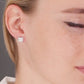 Sterling Silver Curved Square Stud Earrings