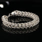 Thick Sterling Silver Byzantine Chain Bracelet with S-Hook Clasp, 8.75" Unisex
