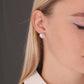 Big Pearl Flower Stud Earrings in Sterling Silver