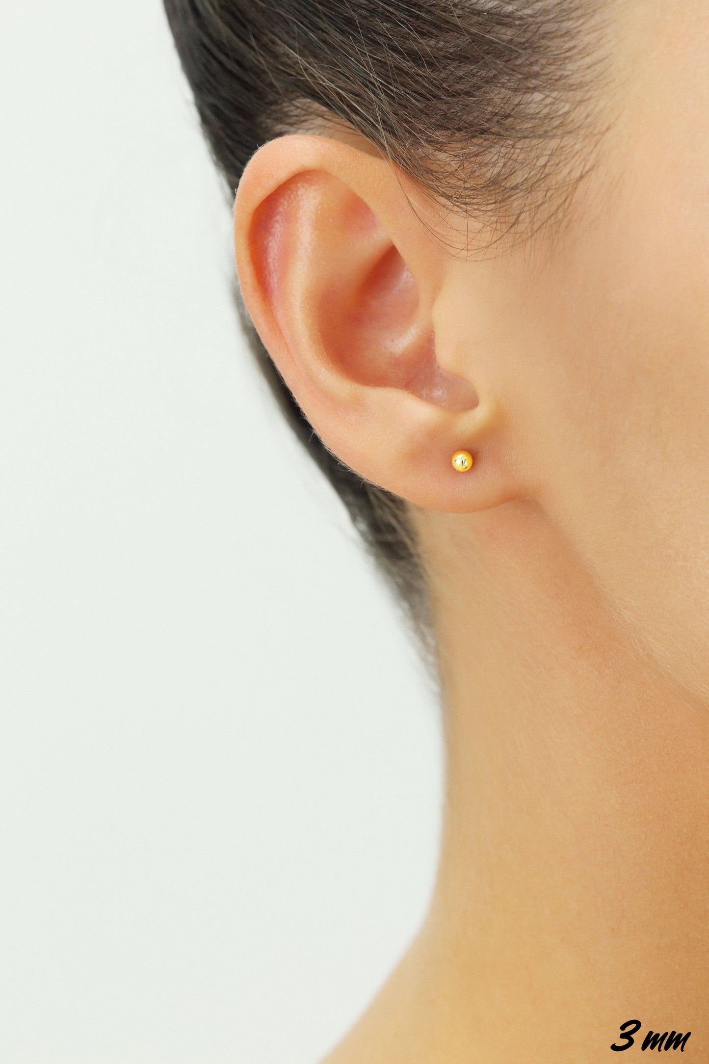 14k Yellow Gold Classic Ball Stud, Single Earring, Pushback (Unisex)