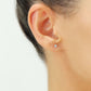 14k White Gold Classic Zirconia Solitaire Stud, Single Earring, Screwback (Unisex)