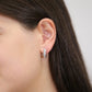 Sterling Silver Pave Huggie Hoop Earrings
