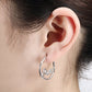 Sterling Silver PEACE Hoop Earrings, 1 inch