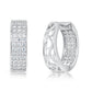 Sterling Silver Three Row Huggie Hoop Earrings