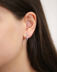 CZ Huggie Hoop Earrings in Sterling Silver