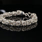 Byzantine Chain Bracelet with S-Hook Clasp in Sterling Silver, 8.75" Unisex