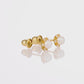 10k Yellow Gold Tiny Flower and Pearl Stud Earrings