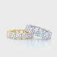Sterling Silver Eternity Ring with Square Stones, Gold Plated
