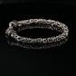 Dark Sterling Silver Handmade Byzantine Chain Bracelet with S-Hook Clasp. Unisex