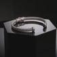 Sterling Silver Italian Cuff Bracelet with Gold Accents