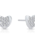 Sterling Silver Curved Heart Stud Earrings, 3609