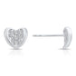 Sterling Silver Curved Heart Stud Earrings, 3609