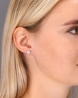 CZ Tiny Flower Halo Stud Earrings in Sterling Silver