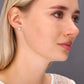 Sterling Silver Halo Flower Stud Earrings, 0887