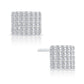 Sterling Silver Curved Square Stud Earrings