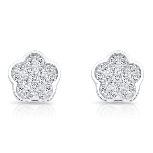 Sterling Silver Flower Stud Earrings