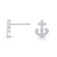 Sterling Silver Small Anchor Stud Earrings, 1307