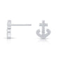 Sterling Silver Small Anchor Stud Earrings, 1307