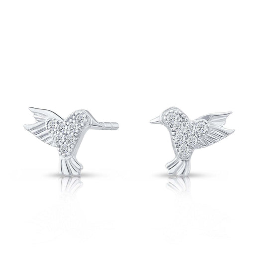 Sterling Silver Bird Stud Earrings