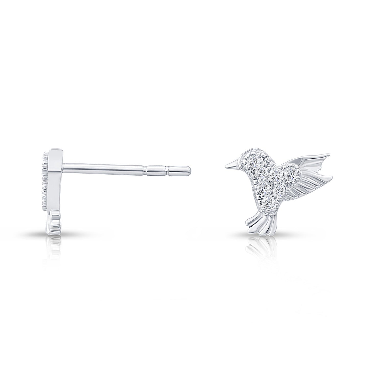 Sterling Silver Bird Stud Earrings