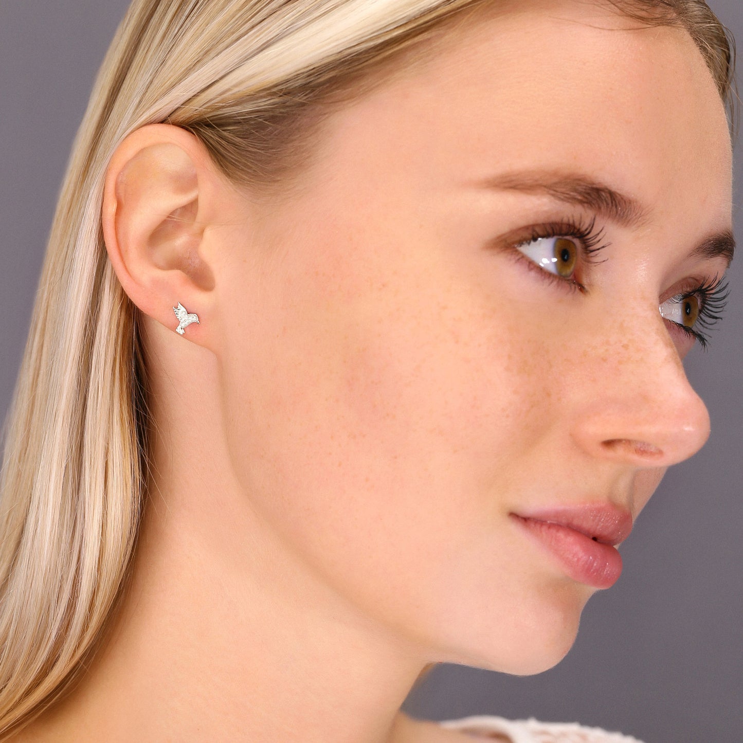 Sterling Silver Bird Stud Earrings