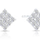 Sterling Silver Square Stud Earrings, Diamond Shape, Unisex