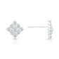 Sterling Silver Square Stud Earrings, Diamond Shape, Unisex