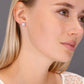Sterling Silver Square Stud Earrings, Diamond Shape, Unisex